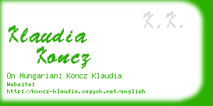 klaudia koncz business card